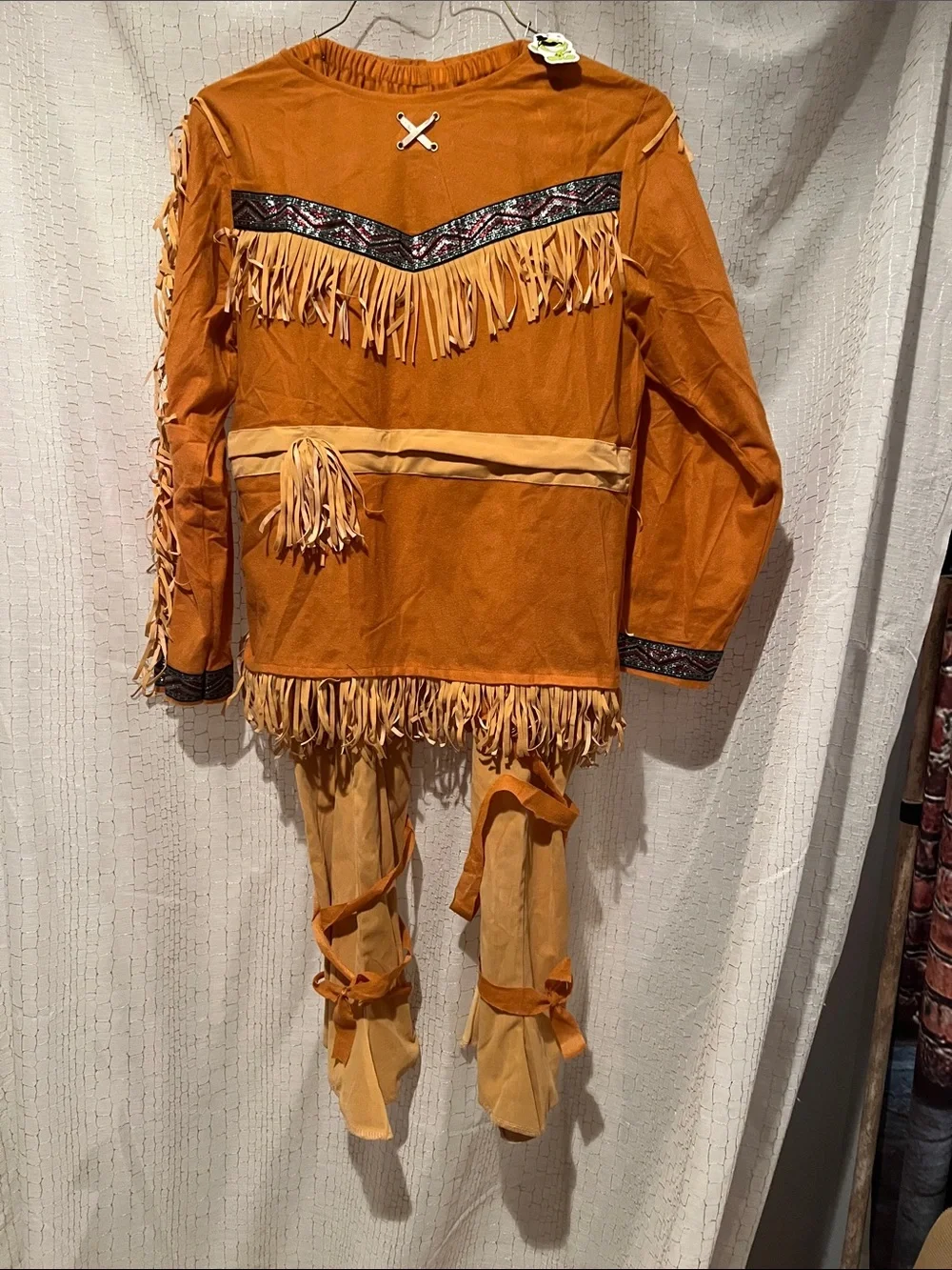 Kids Native American Indian Fringe Costume with Tan Accents size 14-16